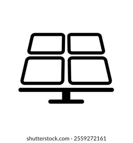 solar panel icon.  solar energy framework. green energy icon. Collection of renewable energy, ecology and green electricity icons. line design style. vector design