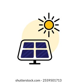 solar panel icon.  solar energy framework. green energy icon. Collection of renewable energy, ecology and green electricity icons. mixed design style. vector design