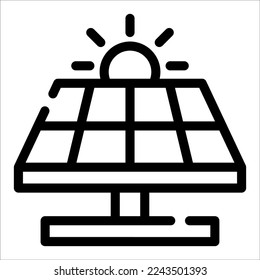 Solar Panel Icon, Solar Energy Logo, Ecology Symbol.