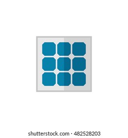 Solar panel icon in flat color style. Power generation, renewable energy 