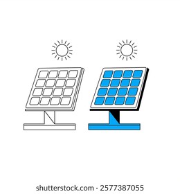 Solar Panel Icon in Flat Design
