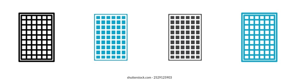 solar panel icon Flat graphics set collection