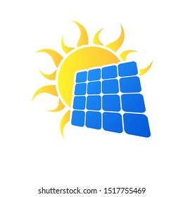 Solar panel icon. Flat illustration of solar panel icon for web