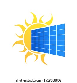 Solar panel icon. Flat illustration of solar panel icon for web