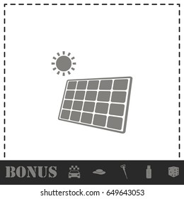 Solar panel icon flat. Simple vector symbol and bonus icon