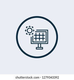 Solar panel icon in flat style isolated on grey background. Vector illustration.