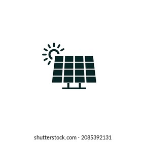 Flache Illustration mit Solarpaneelen
