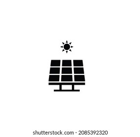 Solar panel icon flat style illustration
