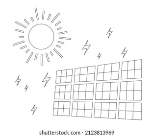 Solar panel icon in flat style isolated on white background.  Vector illustration.