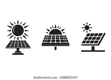 Solar Panel Icon in a Flat Style, Isolated on a white background. This vector illustration is perfect for your design or logo needs