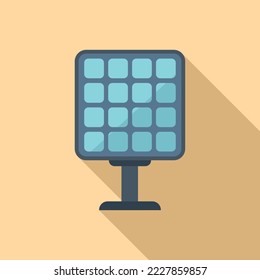 Solar panel icon flat vector. Global climate. Warming disaster