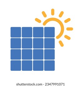 solar panel icon flat vector illustration modern design isolated on white background