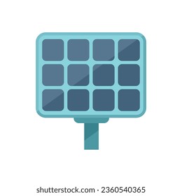 Solar panel icon flat vector. Save leaf. Electric safe isolated