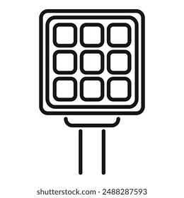 Solar panel icon generating renewable energy, symbolizing clean and sustainable power solutions