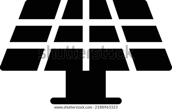 Solar Panel Icon With Glyph\
Style, Renewable Energy Sign And Symbol Isolated On White\
Background