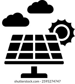 Solar Panel Icon Glyph Vector Illustration