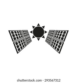 The solar panel icon. Green energy symbol. Flat Vector illustration