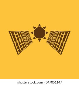 The solar panel icon. Green energy symbol. Flat Vector illustration