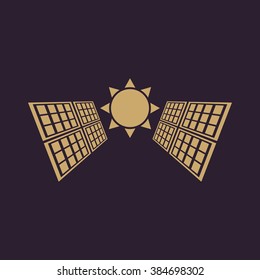 The solar panel icon. Green energy symbol. Flat Vector illustration