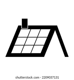 Solar panel icon, green power technology, ecology alternative energy vector illustration .