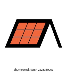 Solar panel icon, green power technology, ecology alternative energy vector illustration .