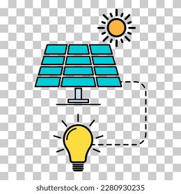 Icono de panel solar, tecnología de energía verde, ilustración de vector de energía alternativa ecológica.
