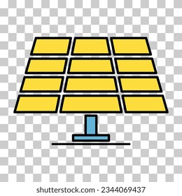 Solar panel icon, green power technology, ecology alternative energy vector illustration .