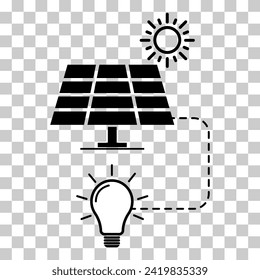 Solar panel icon, green power technology, ecology alternative energy vector illustration .