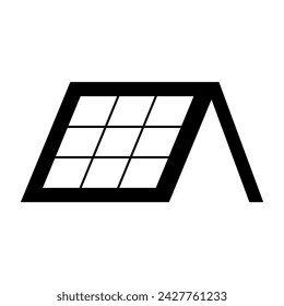 Solar panel icon, green power technology, ecology alternative energy vector illustration .