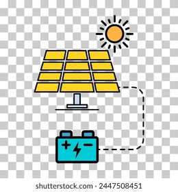 Solar panel icon, green power technology, ecology alternative energy vector illustration .