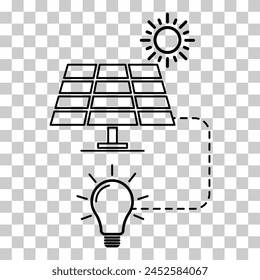 Icono del panel solar, tecnología de energía verde, ecología Ilustración vectorial de energía alternativa .