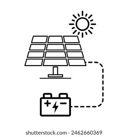Solar panel icon, green power technology, ecology alternative energy vector illustration .