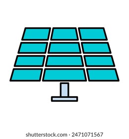 Solar panel icon, green power technology, ecology alternative energy vector illustration .