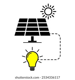 Ícone do painel solar, tecnologia de energia verde, ilustração do vetor de energia alternativa de ecologia .