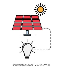 Solar panel icon, green power technology, ecology alternative energy vector illustration .