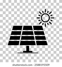 Solar panel icon, green power technology, ecology alternative energy vector illustration .