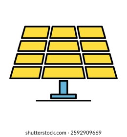 Solar panel icon, green power technology, ecology alternative energy vector illustration .
