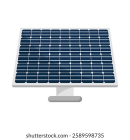 Solar panel icon: Grid of black photovoltaic cells, symbolizing renewable energy and sustainability. Ideal for eco-friendly and green technology projects.