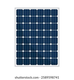 Solar panel icon: Grid of black photovoltaic cells, symbolizing renewable energy and sustainability. Ideal for eco-friendly and green technology projects.