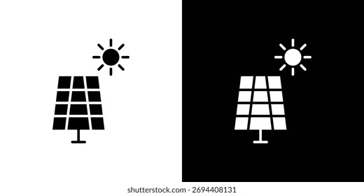 Diseño de elemento de ilustración de icono de panel solar. iconos de glifo negro