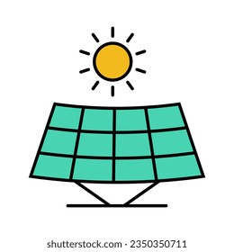 Solar panel icon, illustration vector suitable for many purposes.Solar panel icon, illustration vector suitable for many purposes.