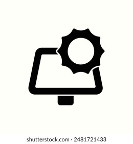 solar panel icon, isolated environment theme, glyph style illustration icon