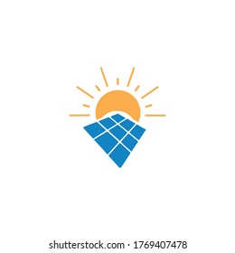 Solar panel icon isolated on white background.Flat style trend modern logotype design vector illustration.