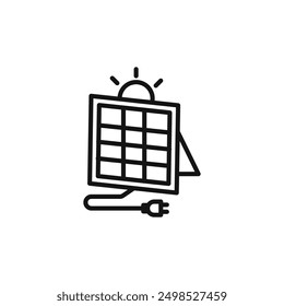Solar panel icon isolated on white background