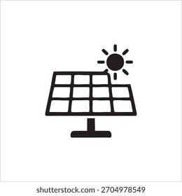 solar panel icon. isolated on white background