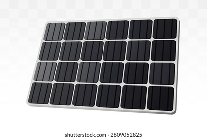 Solar panel icon isolated on transparent background. Green energy equipment for house. Vector illustration.