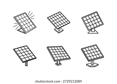 Icono de panel solar Ilustración vectorial de arte de línea