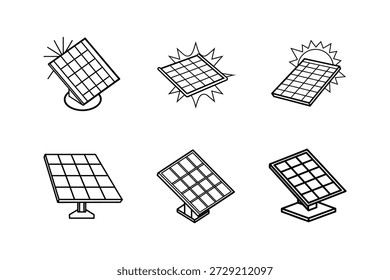 Icono de panel solar Ilustración vectorial de arte de línea