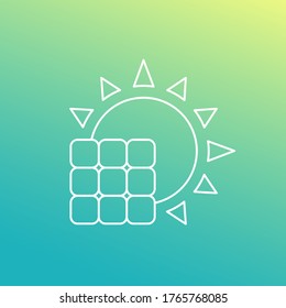 solar panel icon, line design