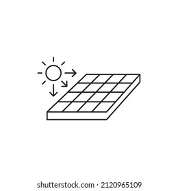 Symbol für Solarpaneelen, Stylesikon einzeln auf weißem Hintergrund